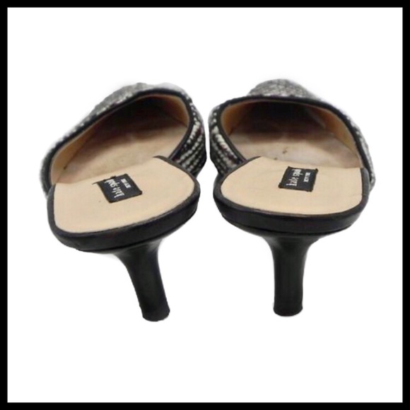 Kate Spade Wool Herringbone Kitten Heel Mules 8 - Picture 3 of 6